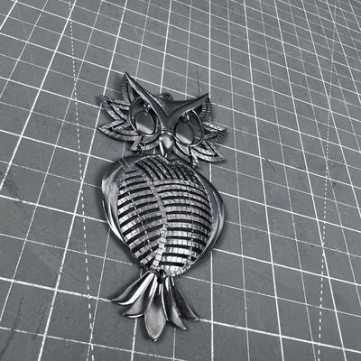 Owl Pendant Signed Alan 