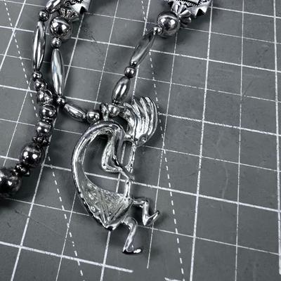Liquid Silver Kokopelli Necklace