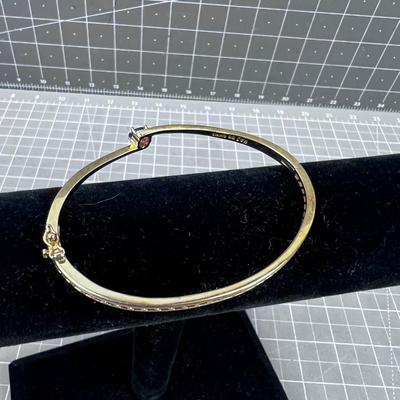 Gold Tone Bracelet with An Amethyst, PRETTY 