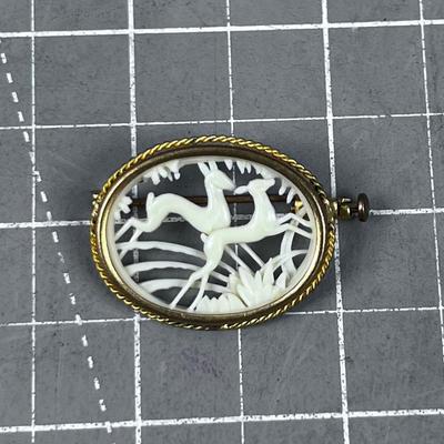 Carved Bone Leaping Gazelles WOW~!