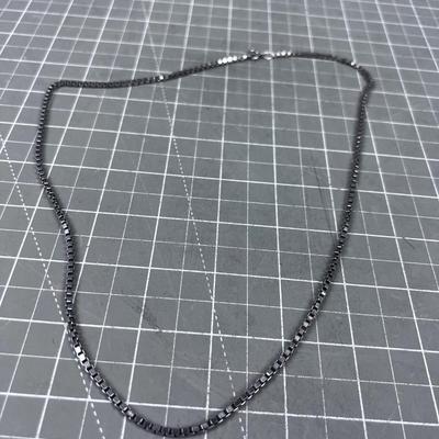 925 Square Link Necklace 