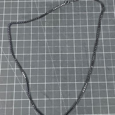 925 Square Link Necklace 