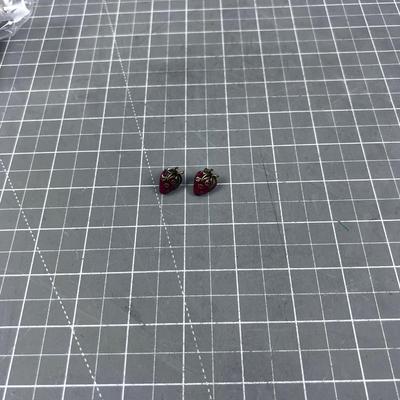 Enamel Earrings Marked Gucci Strawberries 