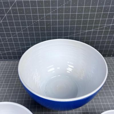 Amile Henry Nesting Bowl Set Ceramic Periwinkle Tone 