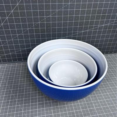 Amile Henry Nesting Bowl Set Ceramic Periwinkle Tone 