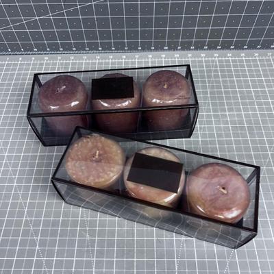 Lightly Scented Pilar Candles (2) New 