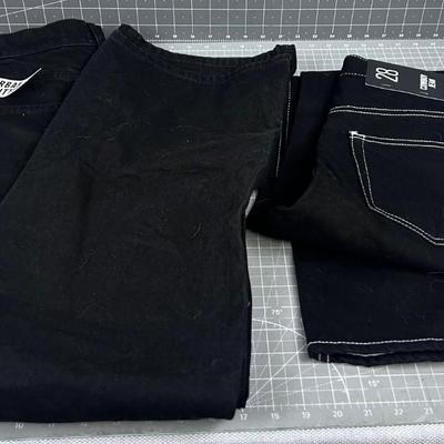 2 Pair of COWBOY & PUDDLE URBAN OUTFITTER Jeans BLACK 