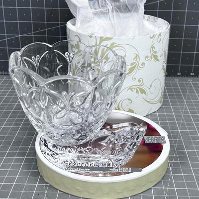 Butterfly Crystal Votive Holder