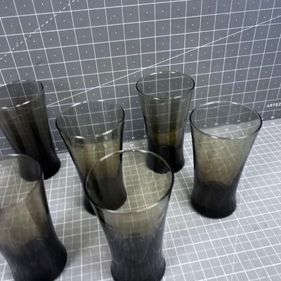 Smoked Glass Tumblers (7) 