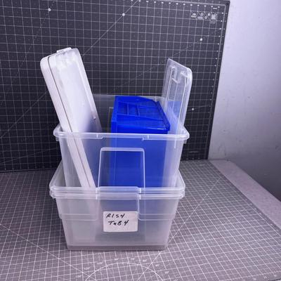 Tubes with Lids and a bin