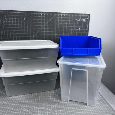 Tubes with Lids and a bin