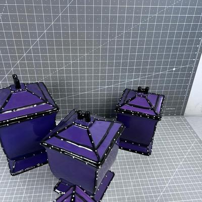 Purple Canister Set with Lids