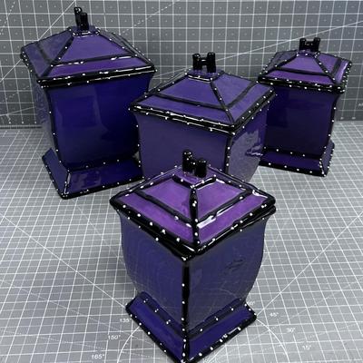 Purple Canister Set with Lids