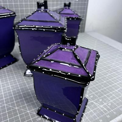 Purple Canister Set with Lids