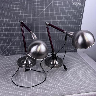 Pair of Lamps with Adjustable Arms