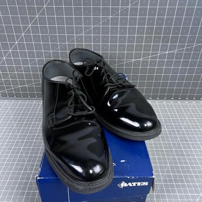 BATES Black Patten Military Shoes