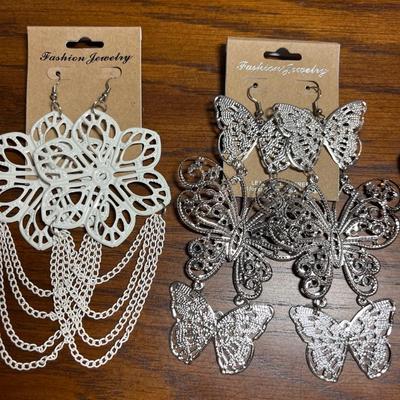 Lot of 9 large dangle earrings