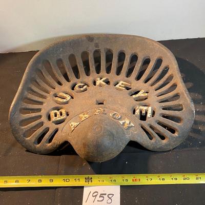 Vintage Cast Iron Buckeye Akron Tractor Seat