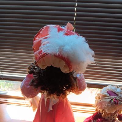 2 FANCY PORCELAIN DOLLS