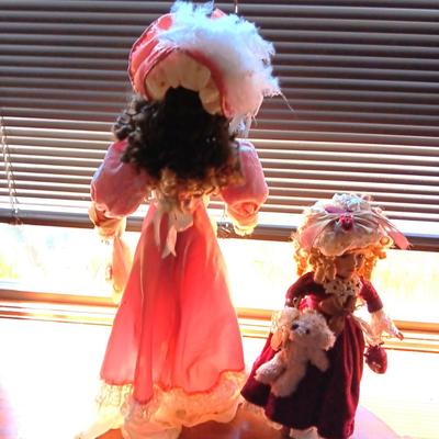 2 FANCY PORCELAIN DOLLS