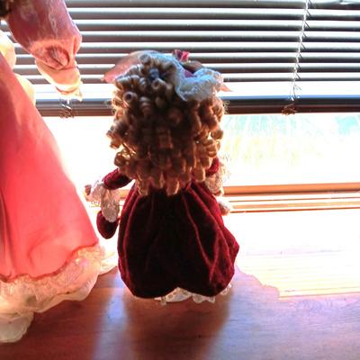 2 FANCY PORCELAIN DOLLS