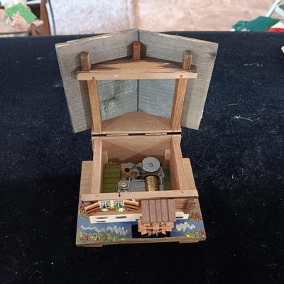 2 SWISS CHALET MUSICAL JEWELRY BOXES