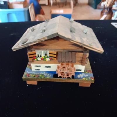 2 SWISS CHALET MUSICAL JEWELRY BOXES