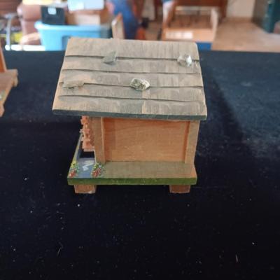 2 SWISS CHALET MUSICAL JEWELRY BOXES