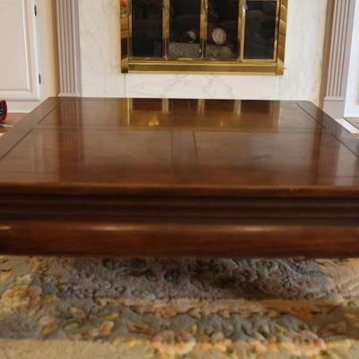 HENREDON Solid Chinoiserie Ming Style Oak and Burl Coffee Table