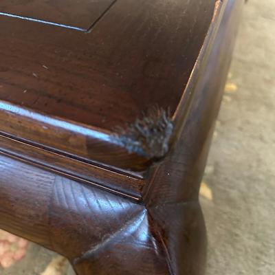 HENREDON Solid Chinoiserie Ming Style Oak and Burl Coffee Table