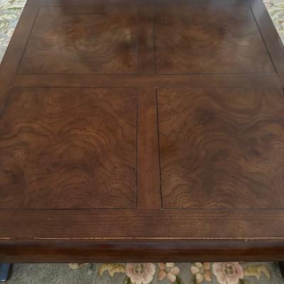 HENREDON Solid Chinoiserie Ming Style Oak and Burl Coffee Table
