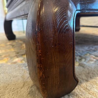 HENREDON Solid Chinoiserie Ming Style Oak and Burl Coffee Table