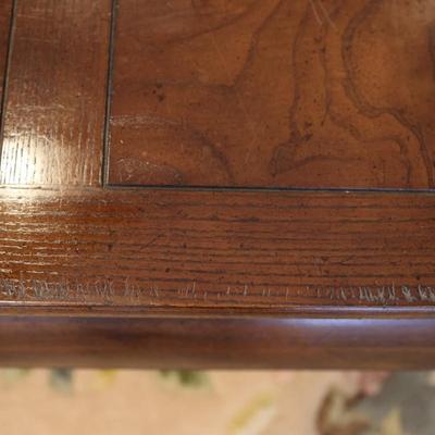 HENREDON Solid Chinoiserie Ming Style Oak and Burl Coffee Table