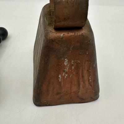 Two Vintage Hand Held Bells (2)