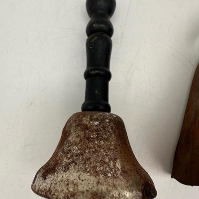 Two Vintage Hand Held Bells (2)