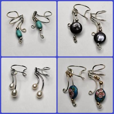 Four Pairs 925 Silver Ear Cuffs