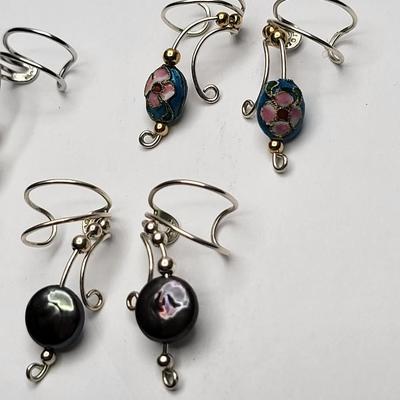 Four Pairs 925 Silver Ear Cuffs