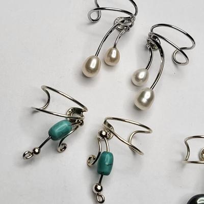 Four Pairs 925 Silver Ear Cuffs