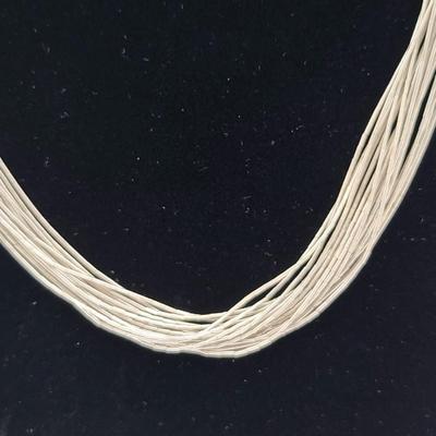 24" Vintage Liquid Silver Multi-strand Necklace Sterling 30.3gr