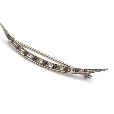 Antique Sterling Silver Crescent Bar Pin