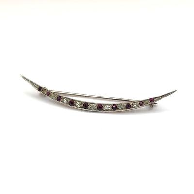 Antique Sterling Silver Crescent Bar Pin
