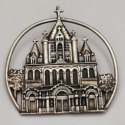 Vintage Sterling Religious Church Pendant or Brooch 16.8gr
