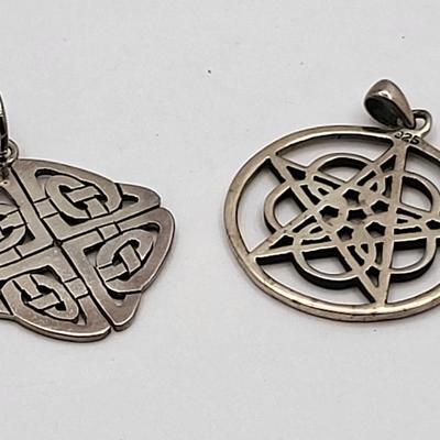Two Sterling Silver Celtic Pendants 8.8gr
