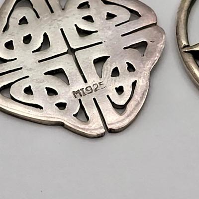 Two Sterling Silver Celtic Pendants 8.8gr