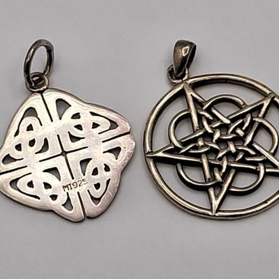 Two Sterling Silver Celtic Pendants 8.8gr