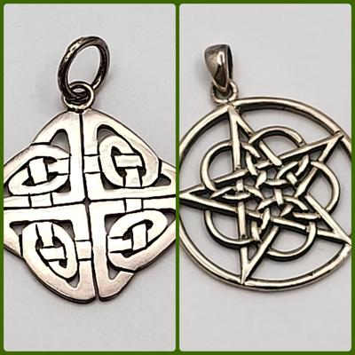 Two Sterling Silver Celtic Pendants 8.8gr