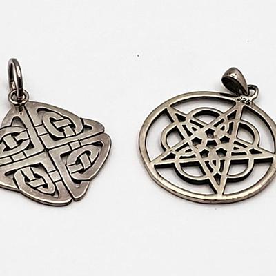 Two Sterling Silver Celtic Pendants 8.8gr