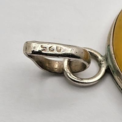 Yellow Agate Pendant 925