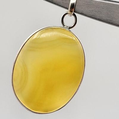 Yellow Agate Pendant 925