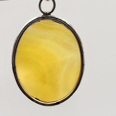 Yellow Agate Pendant 925